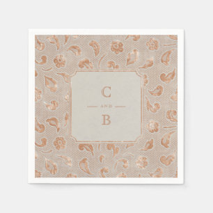 Serviettes En Papier Monographie de mariage campagnard rustique en dent