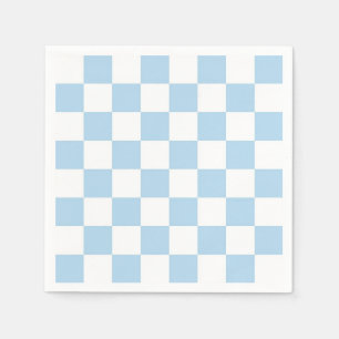 Serviettes En Papier Motif à carreaux bleu clair et blanc