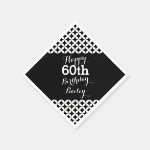 Serviettes En Papier Motif circulaire 60e anniversaire serviettes en pa