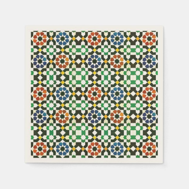 Serviettes En Papier motif couleur marocain des années 1970 (Devant)