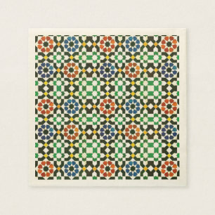 Serviettes En Papier motif couleur marocain des années 1970