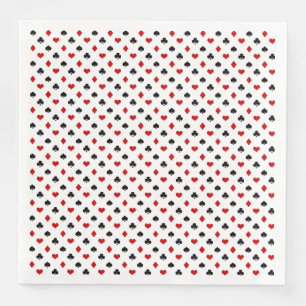 Serviettes En Papier Motif de carte de poker   Clubs Diamants Coeurs Pi