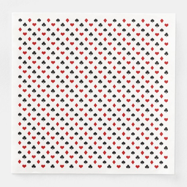 Serviettes En Papier Motif de carte de poker | Clubs Diamants Coeurs Pi (Devant)