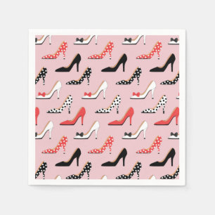Serviettes En Papier Motif de chaussures de pompe à talon haute couleur