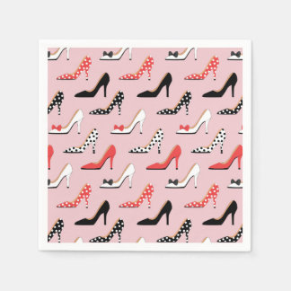 Serviettes En Papier Motif de chaussures de pompe à talon haute couleur