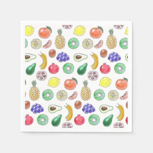 Serviettes En Papier Motif de fruits (Devant)