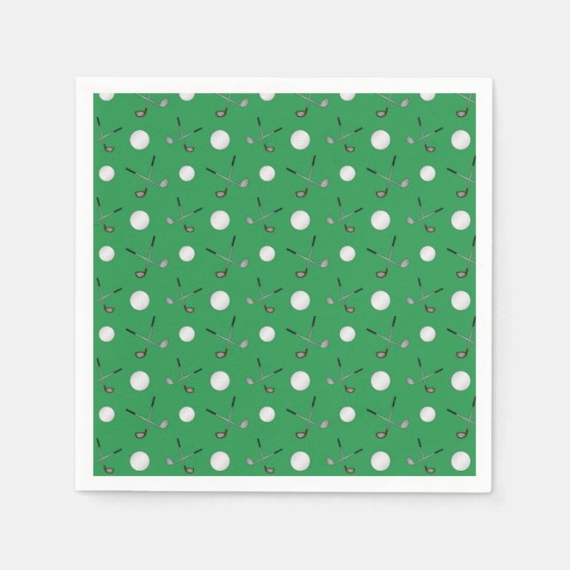 Serviettes En Papier Motif de golf vert (Devant)
