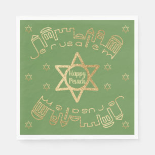 Serviettes En Papier Motif de la "Gold Jerusalem" de Naples standard