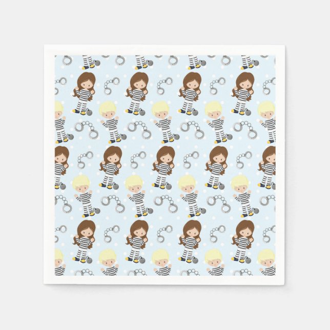 Serviettes En Papier Motif de police (Devant)
