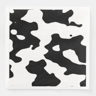 Serviettes En Papier Motif de vache noir et blanc