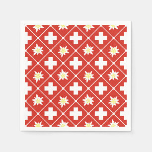 Serviettes En Papier Motif d'edelweiss de la Suisse