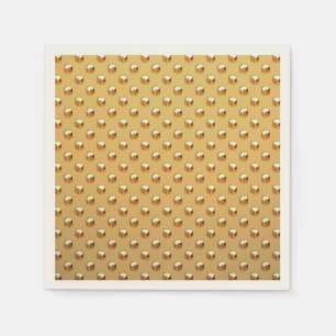 Serviettes En Papier Motif D'OR PUR de PERLES + votre texte/photo