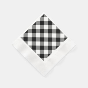 Serviettes En Papier Motif En vichy noir
