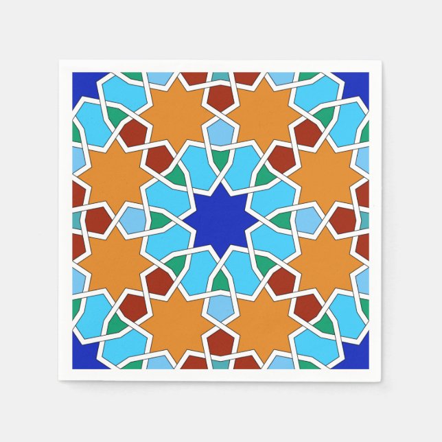 Serviettes En Papier Motif géométrique islamique (Devant)