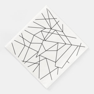 Serviettes En Papier Motif géométrique noir et blanc moderne simple
