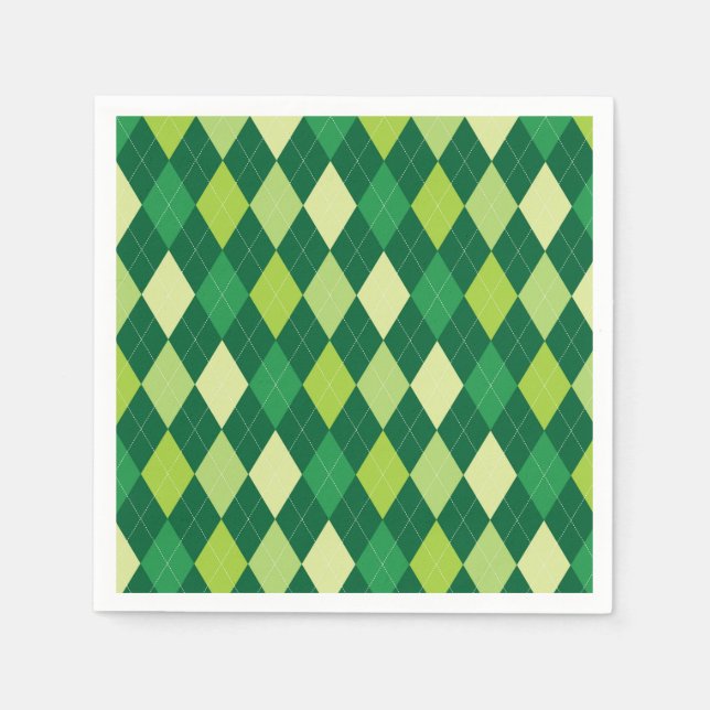 Serviettes En Papier Motif Jacquard vert (Devant)