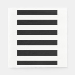 Serviettes En Papier Motif moderne Black White Stripes