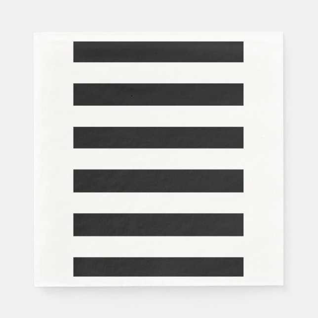 Serviettes En Papier Motif moderne Black White Stripes (Devant)