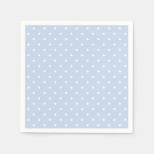 Serviettes En Papier Motif Pastel Blue White Polka Dot