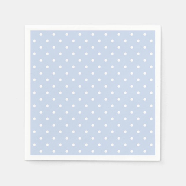 Serviettes En Papier Motif Pastel Blue White Polka Dot (Devant)