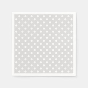 Serviettes En Papier Motif Pois blanc gris clair