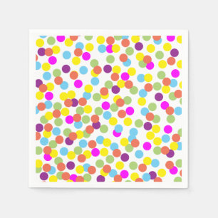 Serviettes En Papier Motif Polka-Dots Confetti coloré
