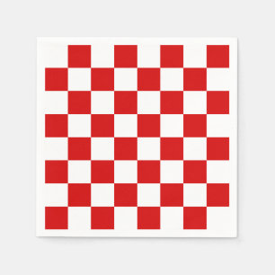 Serviettes En Papier Motif rouge et blanc de contrôleur