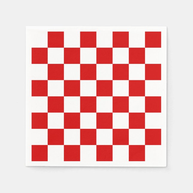 Serviettes En Papier Motif rouge et blanc de contrôleur (Devant)