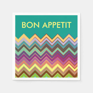 Serviettes En Papier Motif ZIGZAG - couleur + votre texte