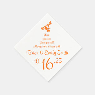 Serviettes en papier motocross orange personnalisa