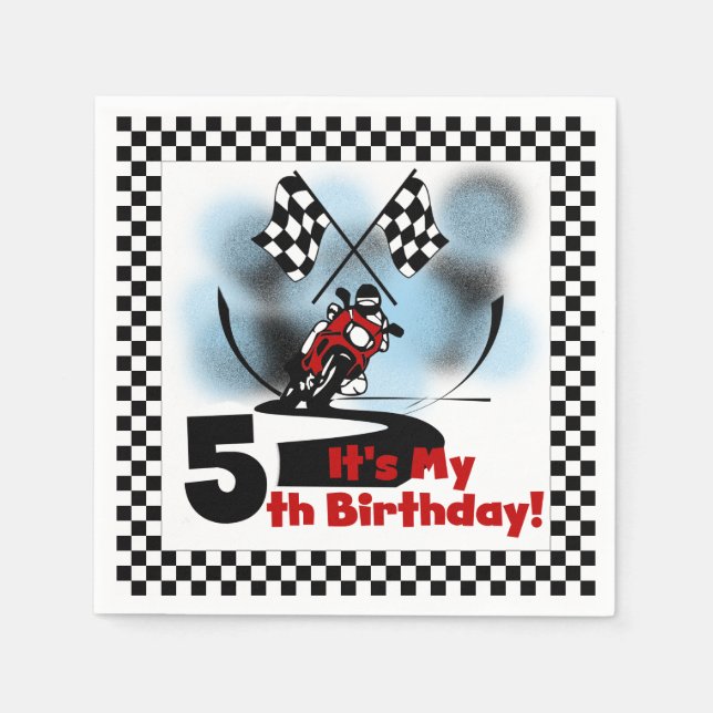Serviettes En Papier Motorcycle Racing 5e Anniversaire Papier serviette (Devant)