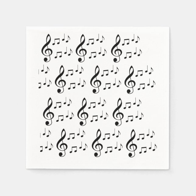 Serviettes En Papier "Music Notes" Papier Napkins (Devant)