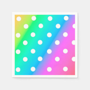 Serviettes En Papier Napkin/Arc-en-ciel et Pois