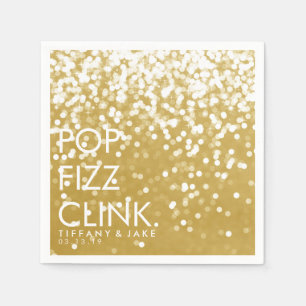 Serviettes En Papier Napkin - Sparkling Pop Fizz Clink Gold