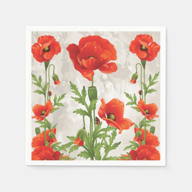 Serviettes En Papier NAPKINES DE PAPIER ROUGE vintage (Devant)