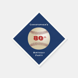 Serviettes En Papier Napkins de baseball Paper, fête du 80e anniversai