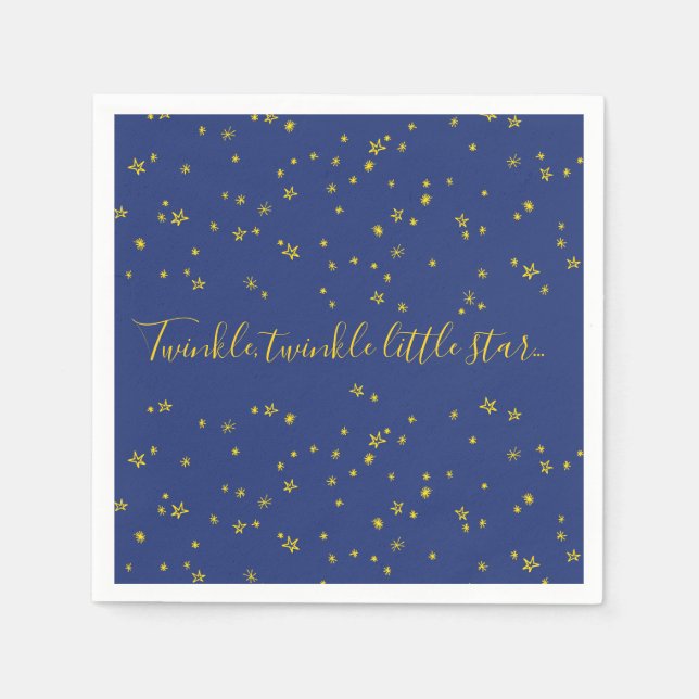 Serviettes En Papier Naples en papier Baby shower Twinkle Little Star (Devant)