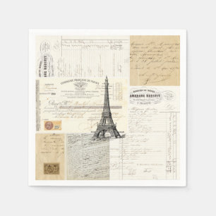 Serviettes En Papier Naples Ephemera Vintage Paris