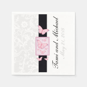 Serviettes En Papier Naples Mariage papillon personnalisées
