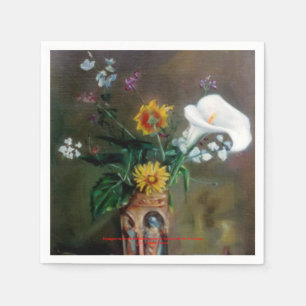 Serviettes En Papier Nature morte de fleurs/Still life of flowers
