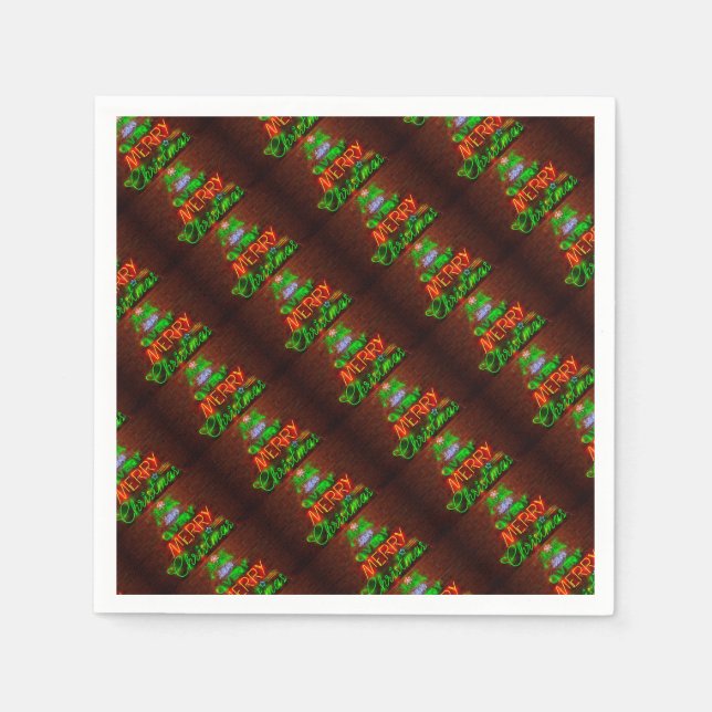 Serviettes En Papier Neon A Un Très Joyeux Noël (Devant)