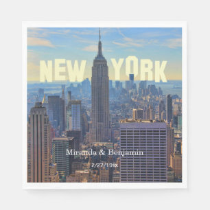 Serviettes En Papier New York Skyline Empire State Building World Trade