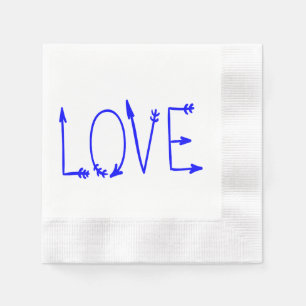 Serviettes En Papier Noce bleue de flèches d'amour