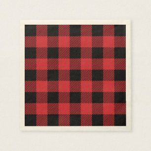 Serviettes En Papier Noël classique Buffalo chèque plaid motif
