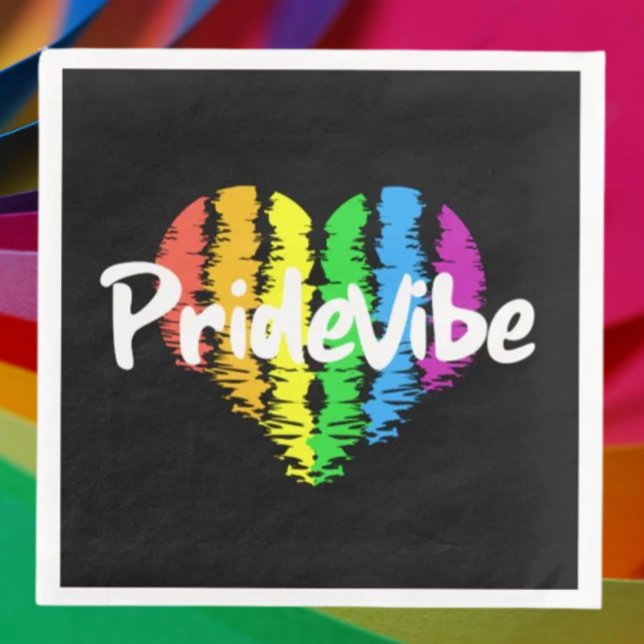 Serviettes en papier noir audacieux PrideVibe Hear (Créateur téléchargé)