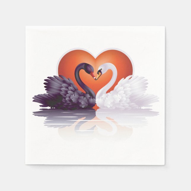 Serviettes En Papier Noir Et Blanc (Devant)