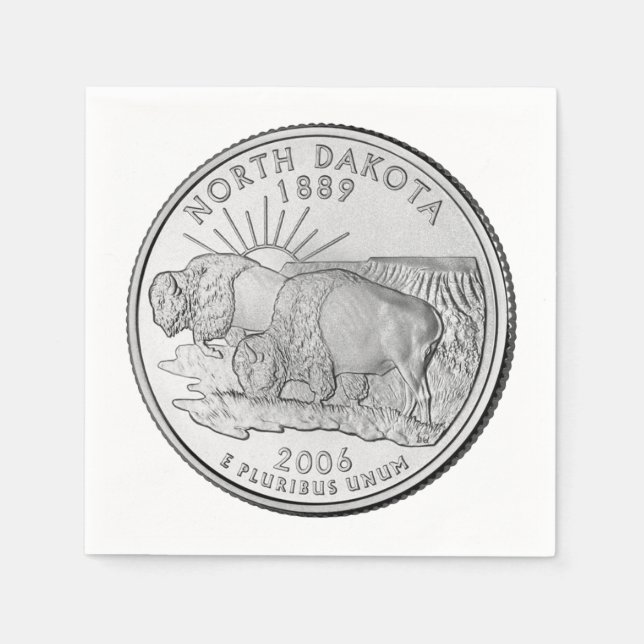 Serviettes En Papier North Dakota State Quarter (Devant)