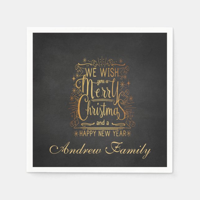 Serviettes En Papier Nous Vous Souhaitons Un Joyeux Noël personnalisé N (Devant)