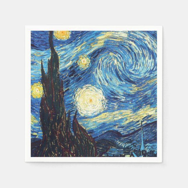 Serviettes En Papier Nuit étoilée par Van Gogh (Devant)