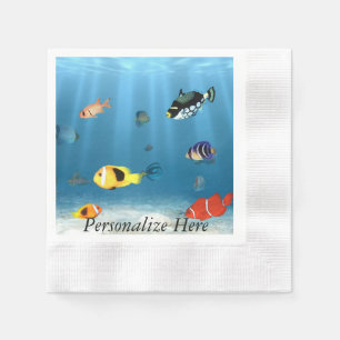 Serviettes En Papier Océans des poissons